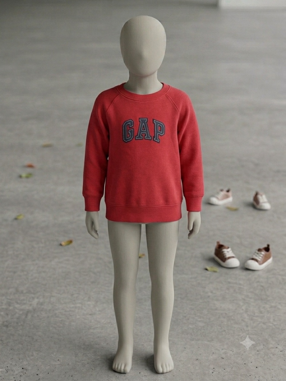 GAP Kids Coral Red Logo Crewneck Sweatshirt